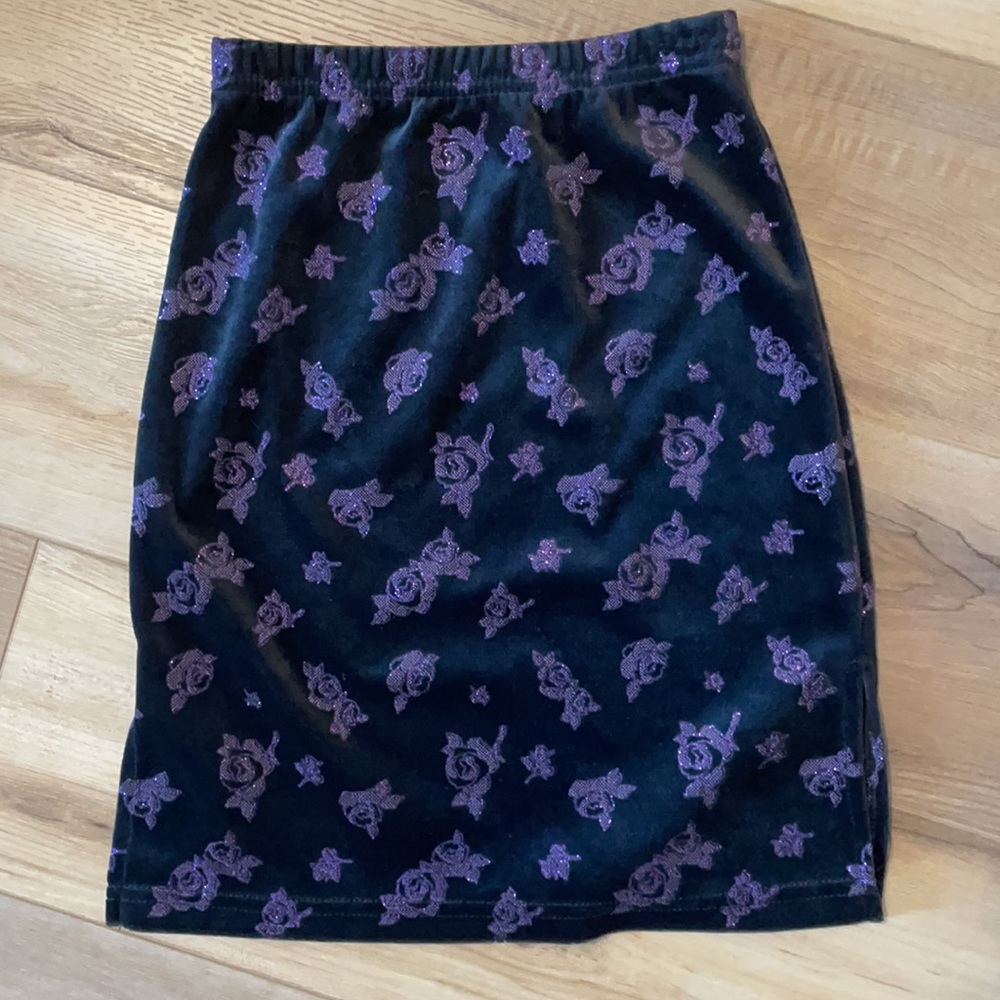 Power Puff girls velvet floral purple skirt sz 7 8